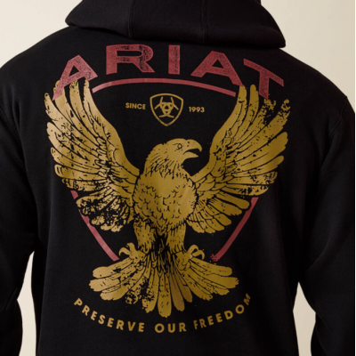 ARIAT - Hoodie Rustic Eagle - Noir