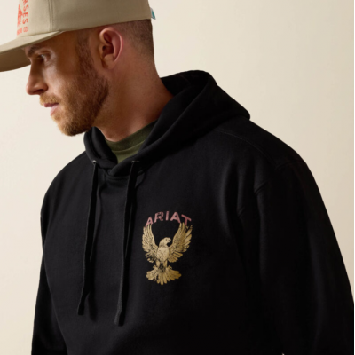 ARIAT - Hoodie Rustic Eagle - Noir