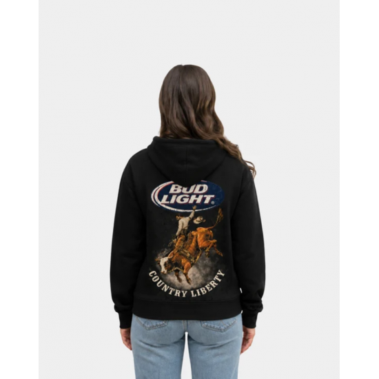 COUNTRY LIBERTY - Hoodie Unisexe Black Bucking Bud