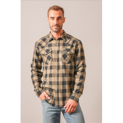 KIMES RANCH - Chemise Jonez - Vert Armée