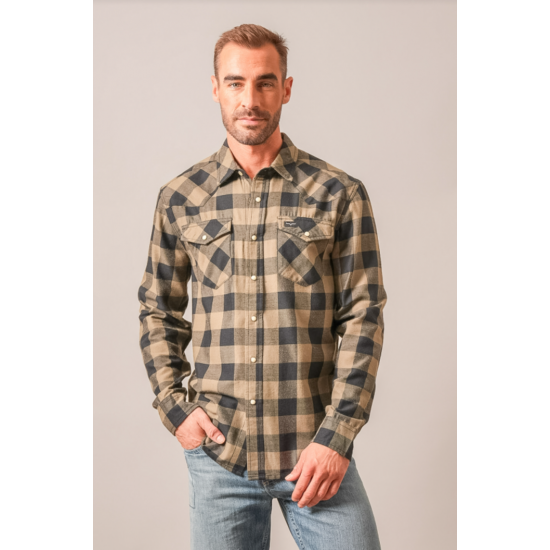 KIMES RANCH - Chemise Jonez - Vert Armée