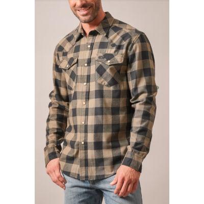 KIMES RANCH - Chemise Jonez - Vert Armée