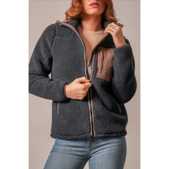 KIMES RANCH - Veste de Sherpa Arlee - Noir