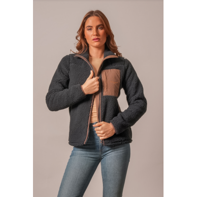 KIMES RANCH - Veste de Sherpa Arlee - Noir