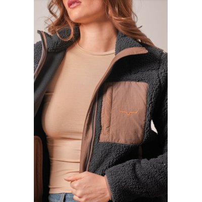 KIMES RANCH - Veste de Sherpa Arlee - Noir