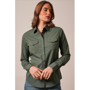 KIMES RANCH - Chemise Skeeter - Olive Foncé
