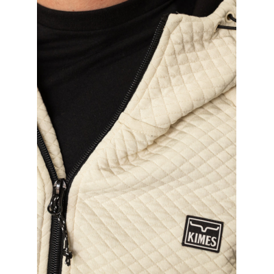 KIMES RANCH - Hoodie Frayser 1/2 Zip - Naturel