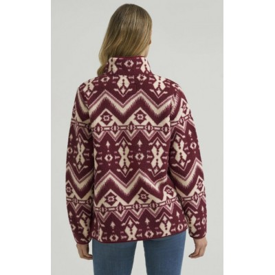 Wrangler Retro® Vintage  Pull Sherpa 1/4 Zip - Burgundy