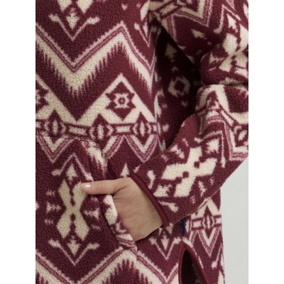 Wrangler Retro® Vintage  Pull Sherpa 1/4 Zip - Burgundy