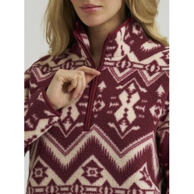 Wrangler Retro® Vintage  Pull Sherpa 1/4 Zip - Burgundy