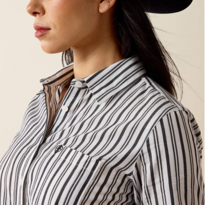 ARIAT - Chemise Team Kirby - Stripe Noir et Blanc