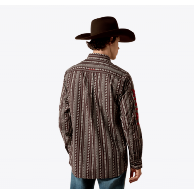 ARIAT - Chemise Ajustée Team Ean - Chocolate Plum Southwest Stripe