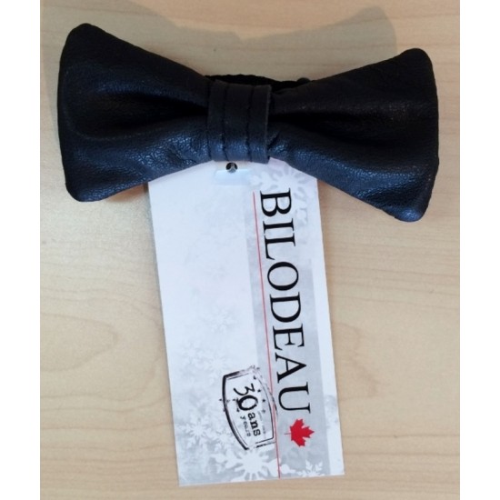 Bilodeau - Noeud papillon en cuir noir