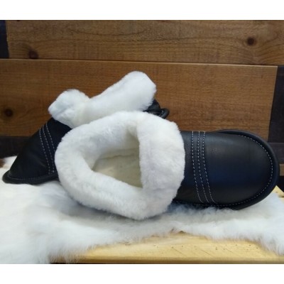 Bilodeau - Pantoufles en cuir et mouton pour femme...