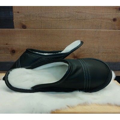 Bilodeau - Mules en cuir et mouton pour homme -...