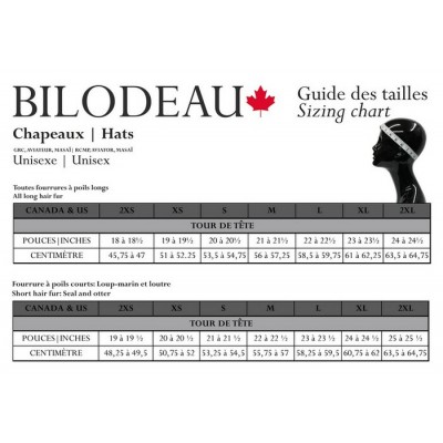 Bilodeau - Chapeau aviateur, castor naturel et cuir