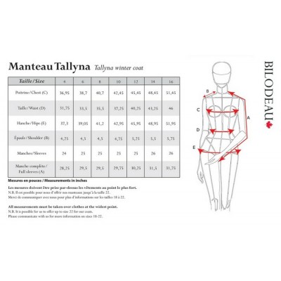 Bilodeau - Manteau d'hiver TALLYNA, Grenade T. 14