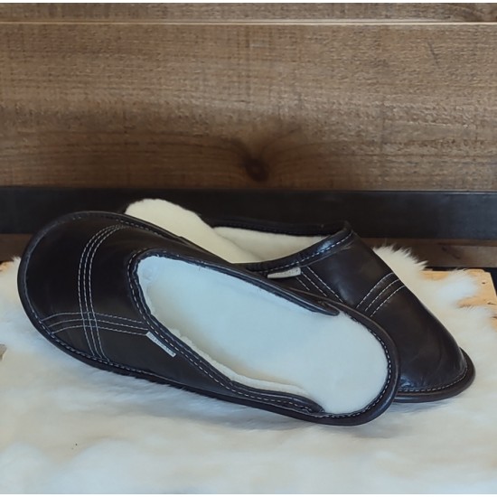 Bilodeau - Mules en cuir et mouton pour homme -...