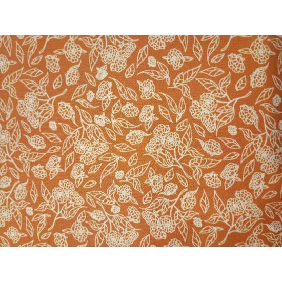 Foulards Automne-Hiver : orange fleur blanche