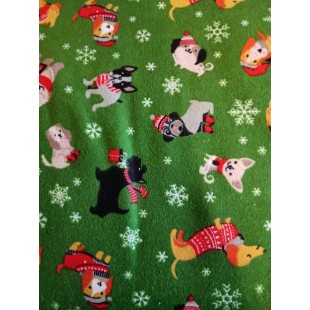 Foulards Noël : vert chien de noël (flanelle)