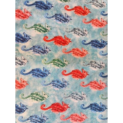 Foulards Printemps-été : turquoise hippocampe