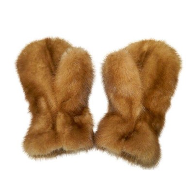 MITAINES réversibles en fourrure de vison beige