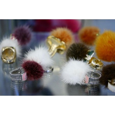 Bague avec fourrure de vison