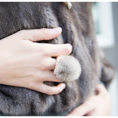 Bague avec fourrure de vison