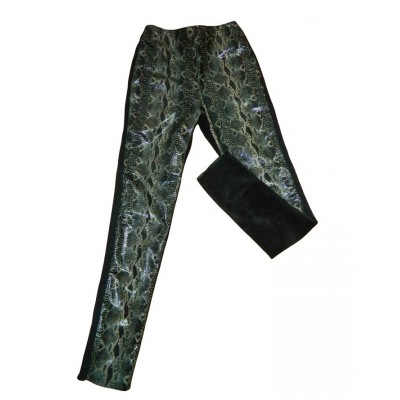 PANTALON en cuir imprimé et suède 