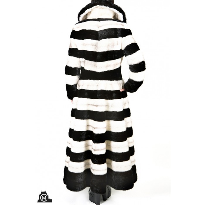 MANTEAU en fourrure de vison croisé et noir MANTEAU en fourrure de vison croisé et noir