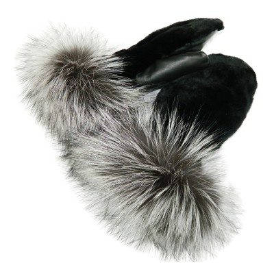 MITAINES en cuir et fourrure de castor avec...