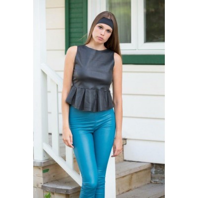 TOP en cuir extensible
