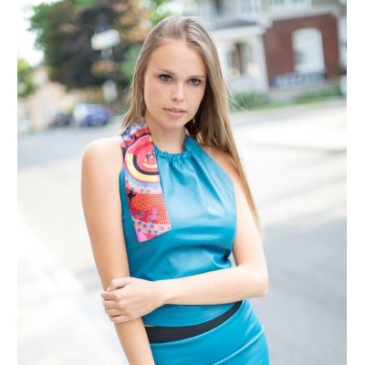 TOP en cuir extensible