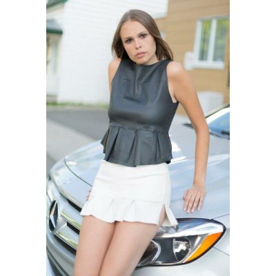 JUPE en cuir extensible