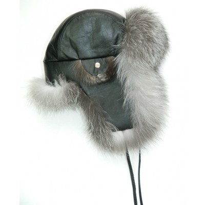 CHAPEAU en fourrure de renard indigo 