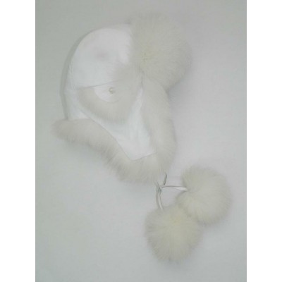 CHAPEAU en fourrure de renard blanc