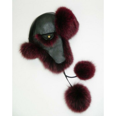 CHAPEAU en fourrure de renard bourgogne 