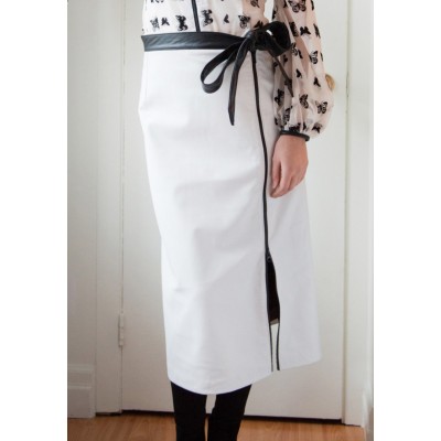 Jupe en cuir blanc