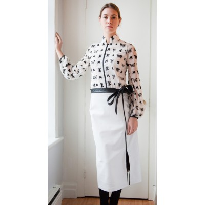 Jupe en cuir blanc