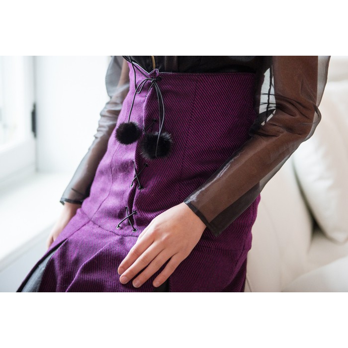 Pantalon-jupe mauve avec corset Pantalon-jupe mauve avec corset