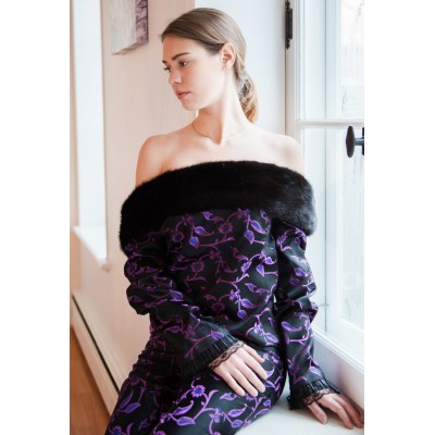 TOP avec fourrure de vison noir