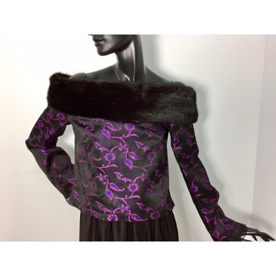 TOP avec fourrure de vison noir