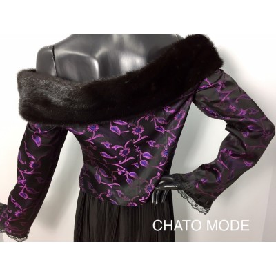 TOP avec fourrure de vison noir