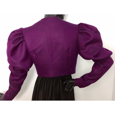 Veston en cuir rose et tissu