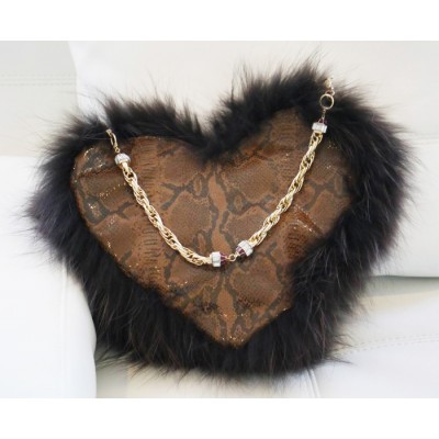 Sac à main CŒUR brun