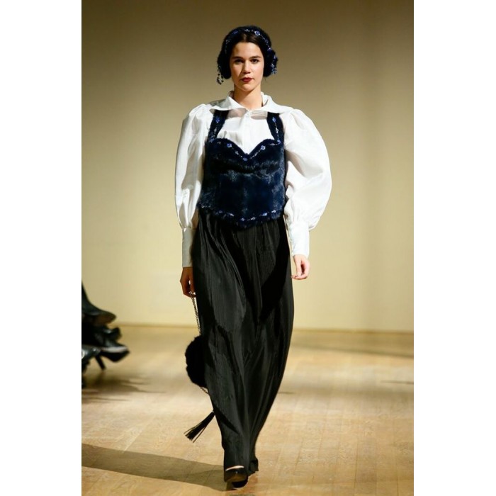 Bustier en fourrure de vison et cuir Bustier en fourrure de vison et cuir