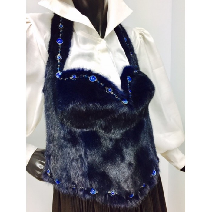 Bustier en fourrure de vison et cuir Bustier en fourrure de vison et cuir