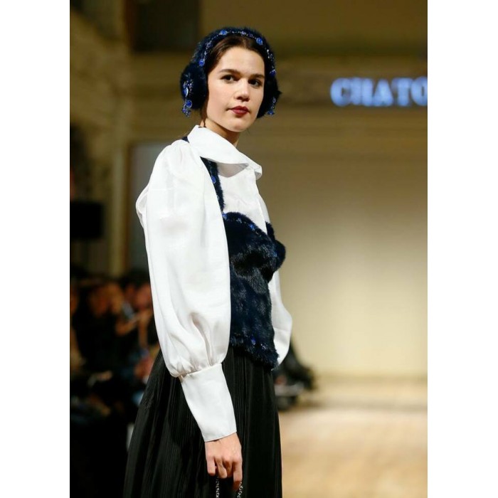 Bustier en fourrure de vison et cuir Bustier en fourrure de vison et cuir
