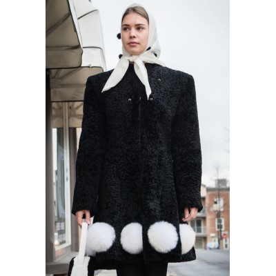 Manteau en fourrure de mouton de perse rasé