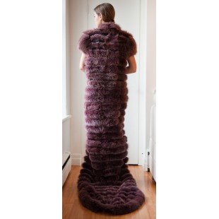 Veste longue en fourrure de renard